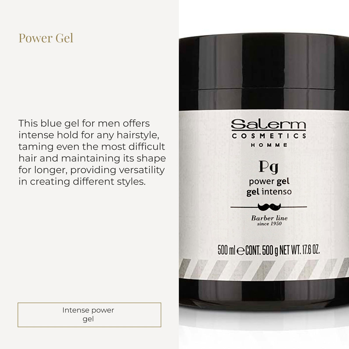 SALERM blue gel texture demonstrates hydration and memory hold for re-styling.