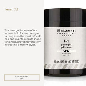 SALERM blue gel texture demonstrates hydration and memory hold for re-styling.