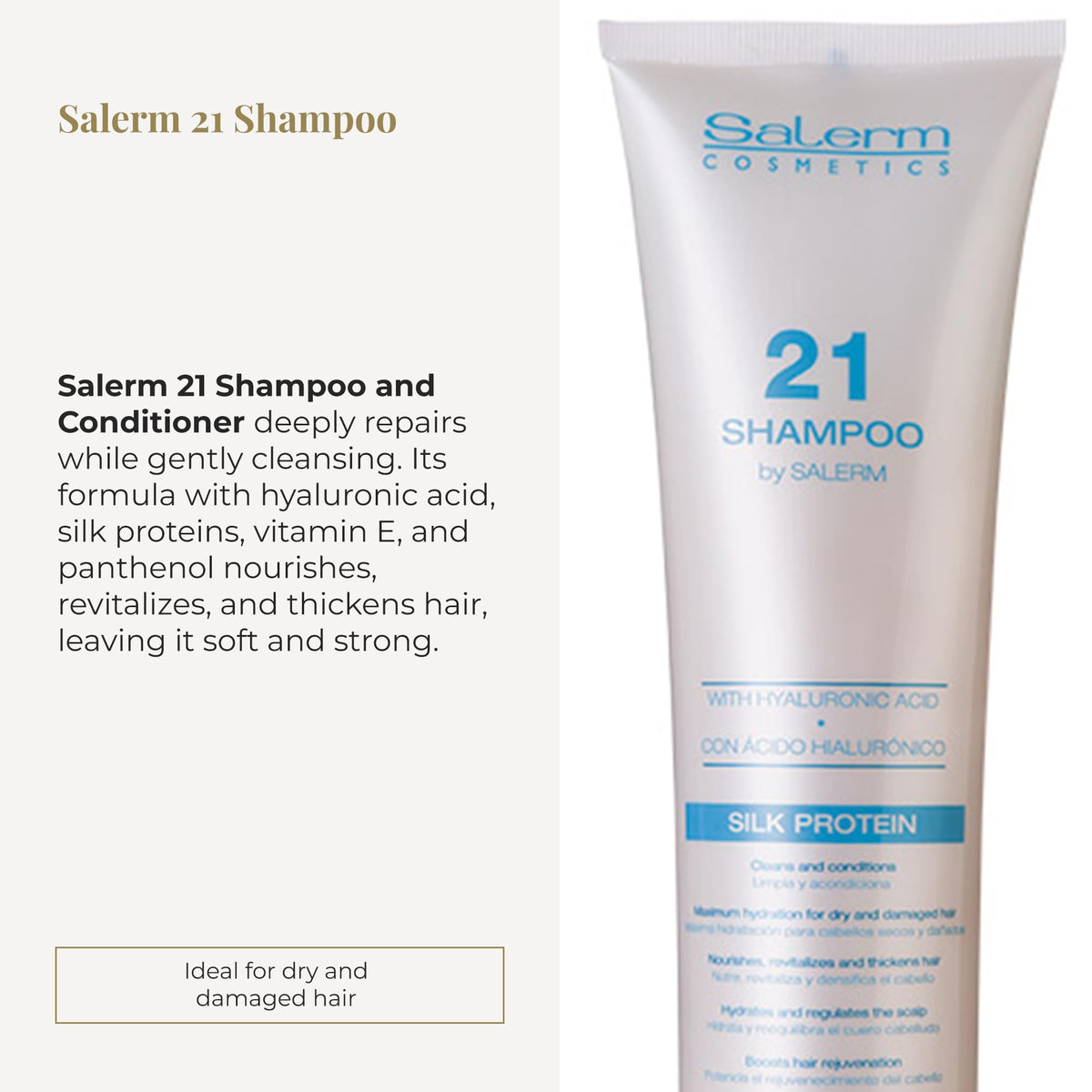 SALERM Hydrating Shampoo 21 foam lather closeup demonstrates gentle cleansing