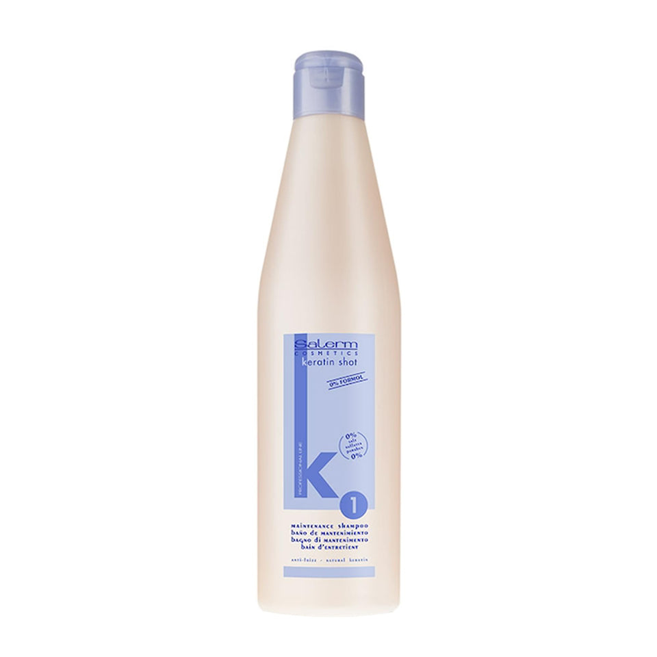 SALERM Keratin Shot Shampoo preparation bottle visual primes hair for keratin treatment