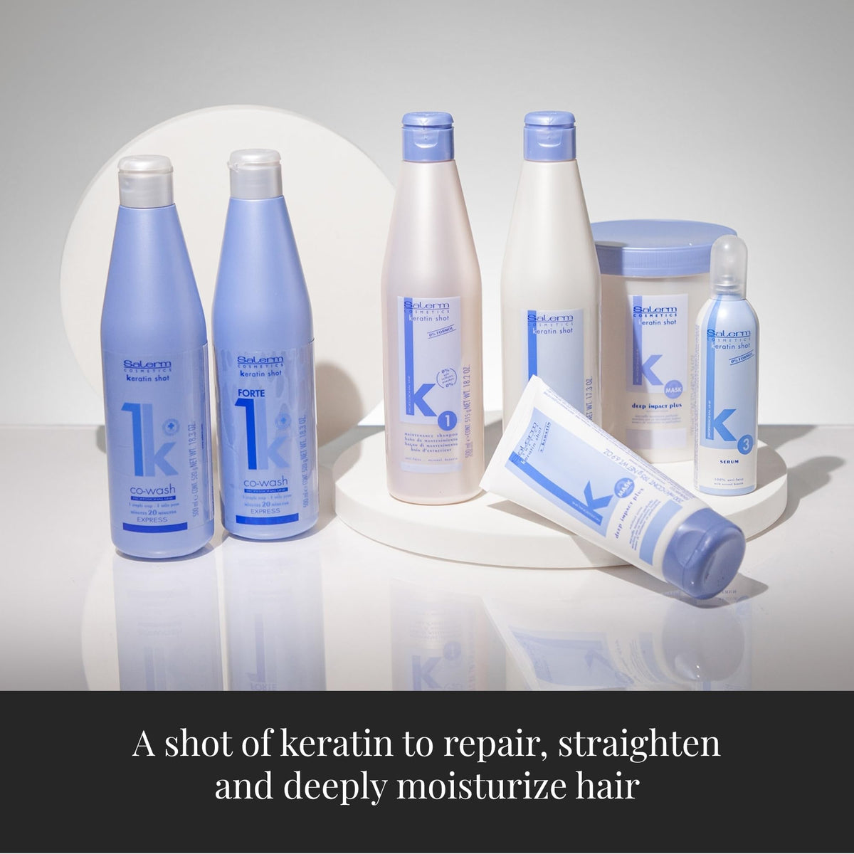 SALERM Keratin Shot Shampoo scalp massage scene supports balanced cleansing