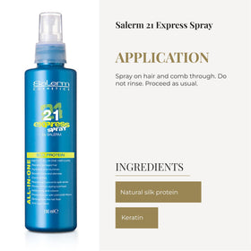 SALERM Leave-In Mask 21 Express frizz-control close-up highlights smoother hair in humidity