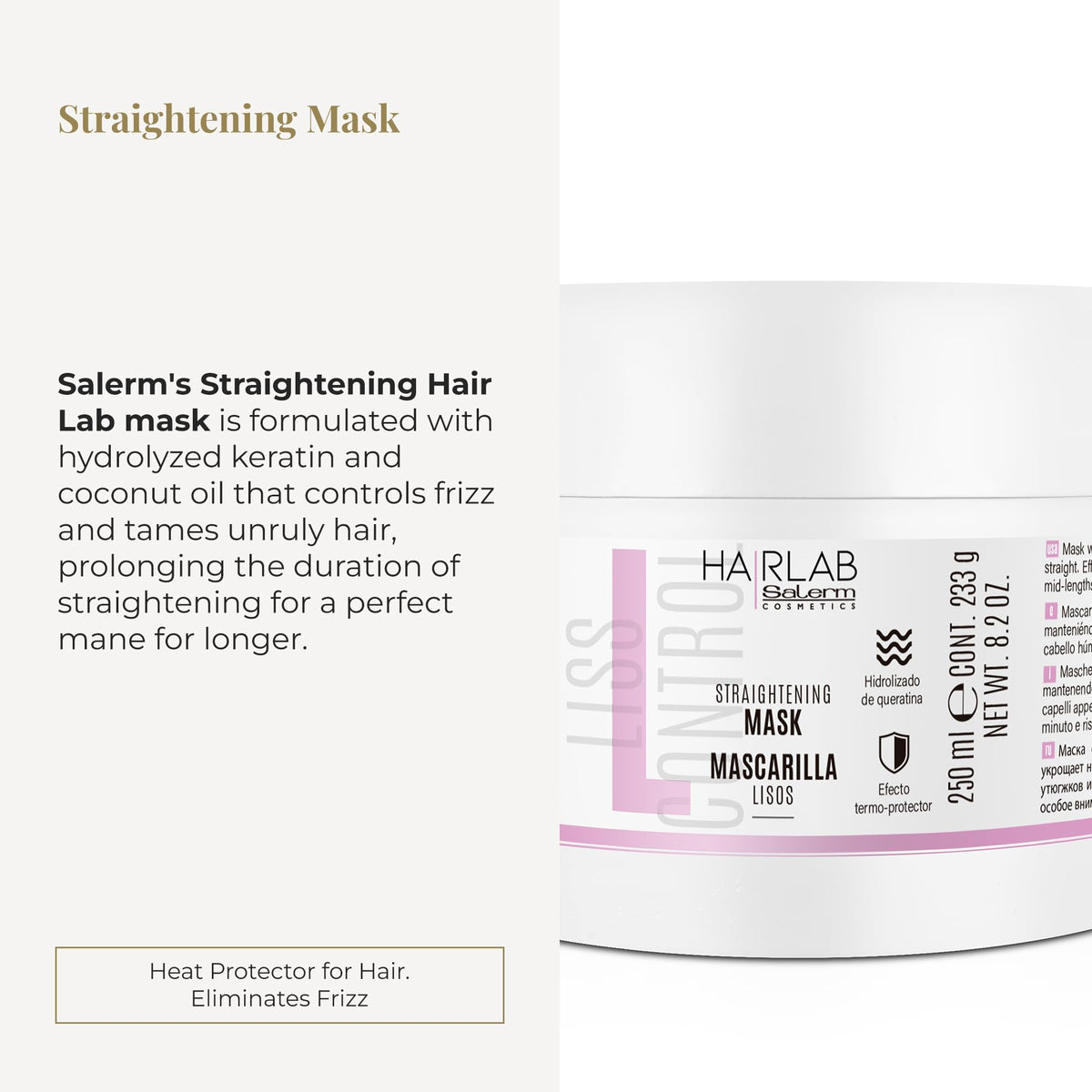 SALERM Lisos Hair Lab mask cream texture demonstrates smoothing action