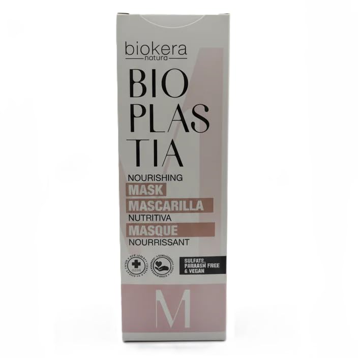 SALERM Nourishing Hair Mask Bioplastia close-up texture highlights deep conditioning and nutrient-rich formula.