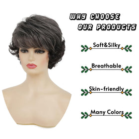 Sallcks ombre grey wig detailed curls for versatile styling options