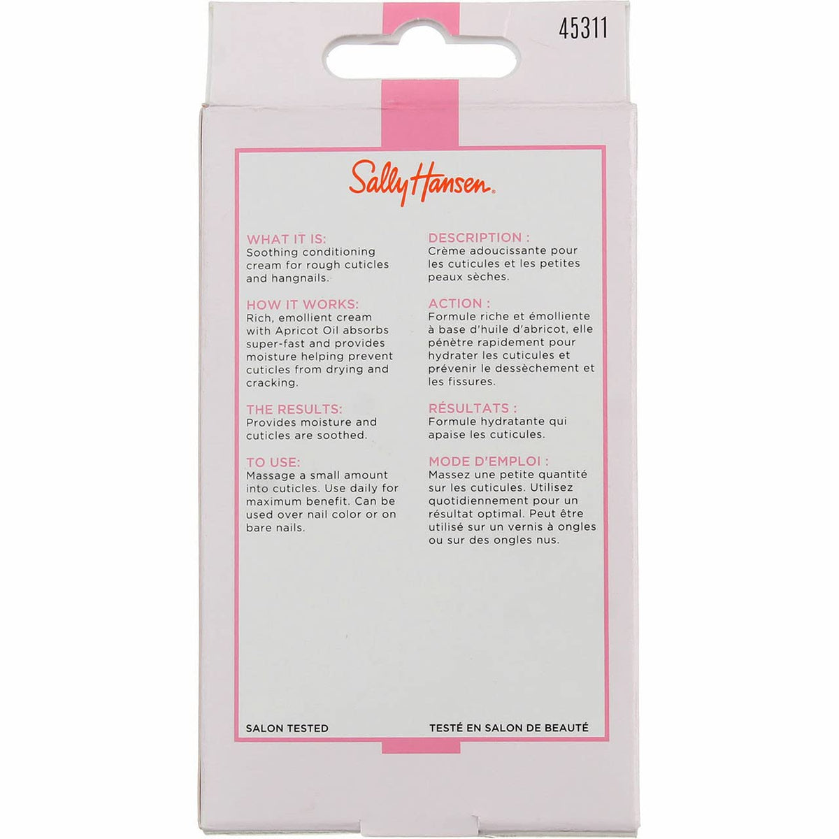 Application routine with Sally Hansen Cuticle Massage Cream for smooth, healthy nails.