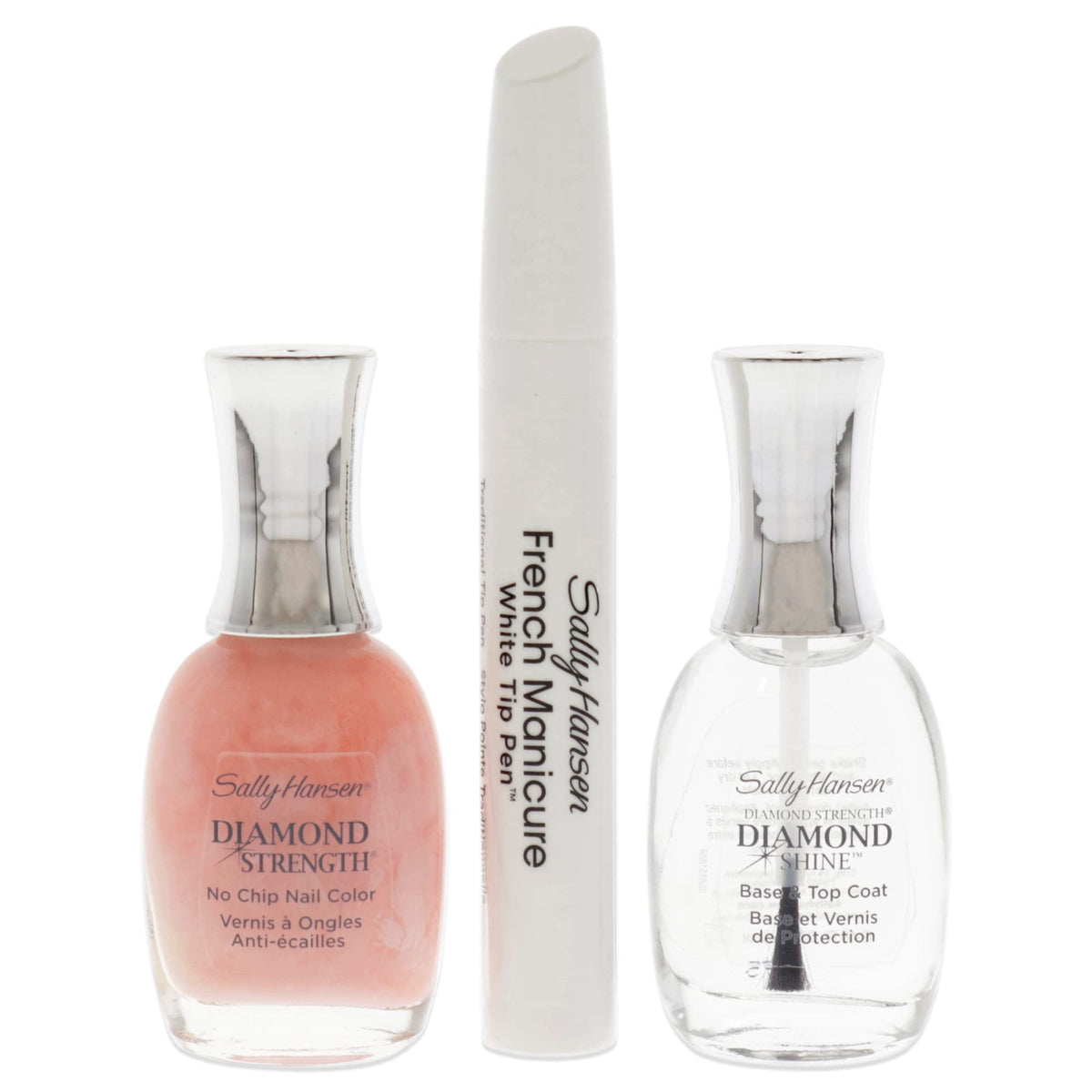 Sally Hansen base and top coat showing Diamond Strength for durable, long-lasting wear