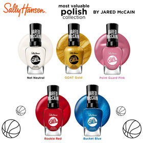 Sally Hansen Miracle Gel Jared McCain Trio packaging showcases two shades and top coat.