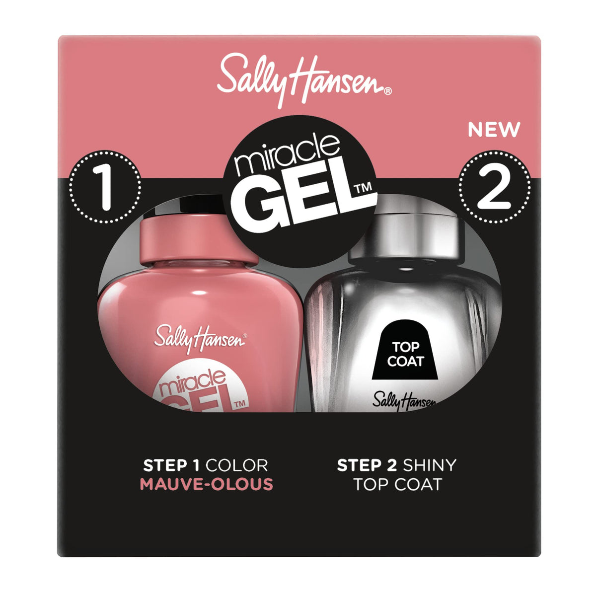 Sally Hansen Miracle Gel Mauve-olous bottle delivers long-lasting color without a UV lamp.