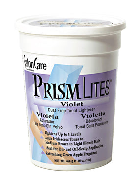 Salon Care Prism Lites Violet Lightener bottle pour for even lift and violet toning