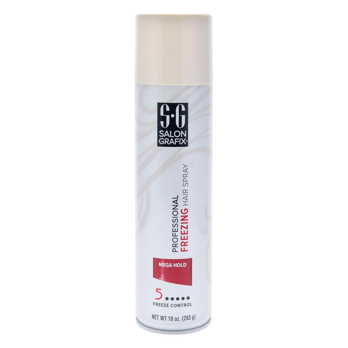 Salon Grafix Freezing Mega Hold spray demonstrates even mist for consistent finish