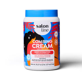 Salon Line Deep Hydration after-use smooth hair with shine and manageability.