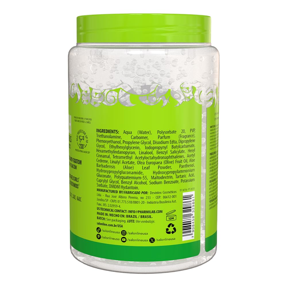 Salon Line frizz-control effect on curls after applying hair gelatin.