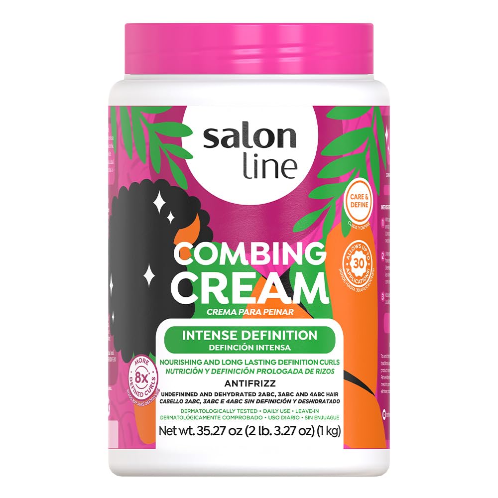 Salon Line Intense Definition Curl Cream shown for kid-friendly styling at age 3+.