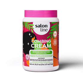 Salon Line Intense Definition Curl Cream scrunching to boost curl definition.