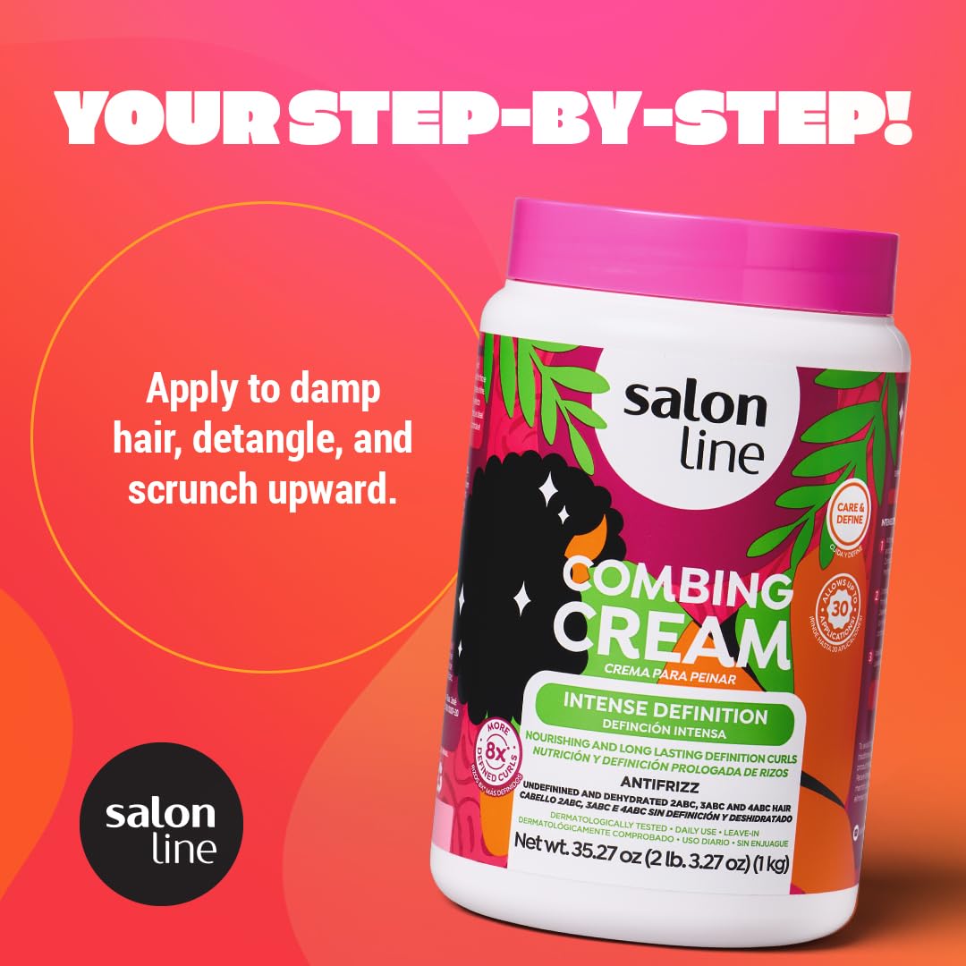 Salon Line Intense Definition Curl Cream texture swatch showing shine and definition.