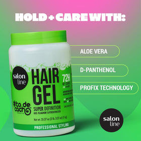 Salon Line PROFIX technology label on product packaging indicating strong hold and shine.