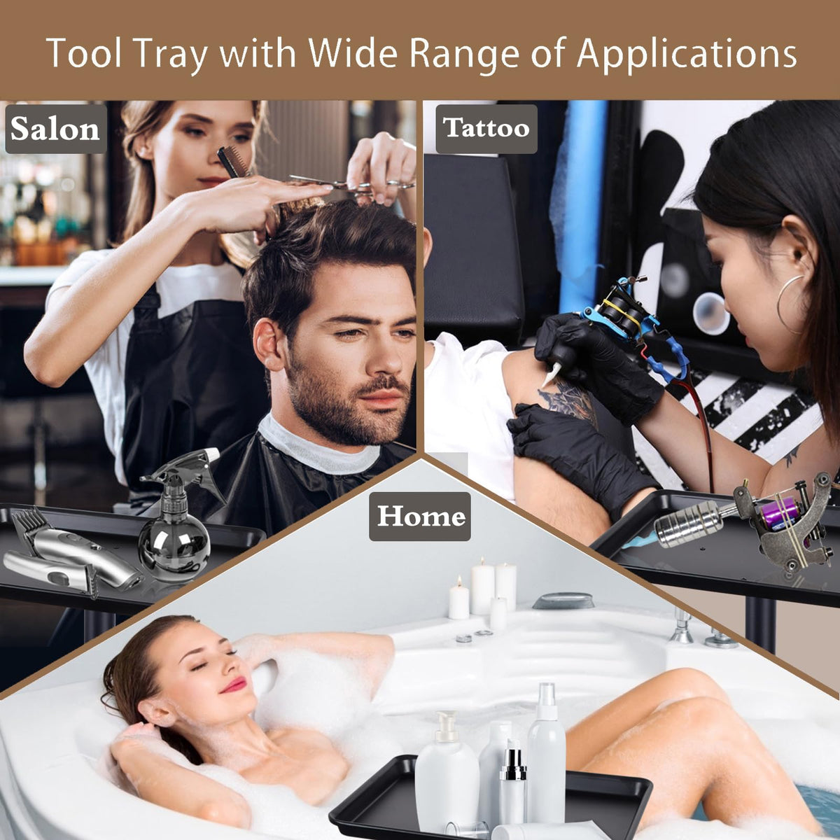 Salon Señor easy-assembly tray with clear edge for tool storage