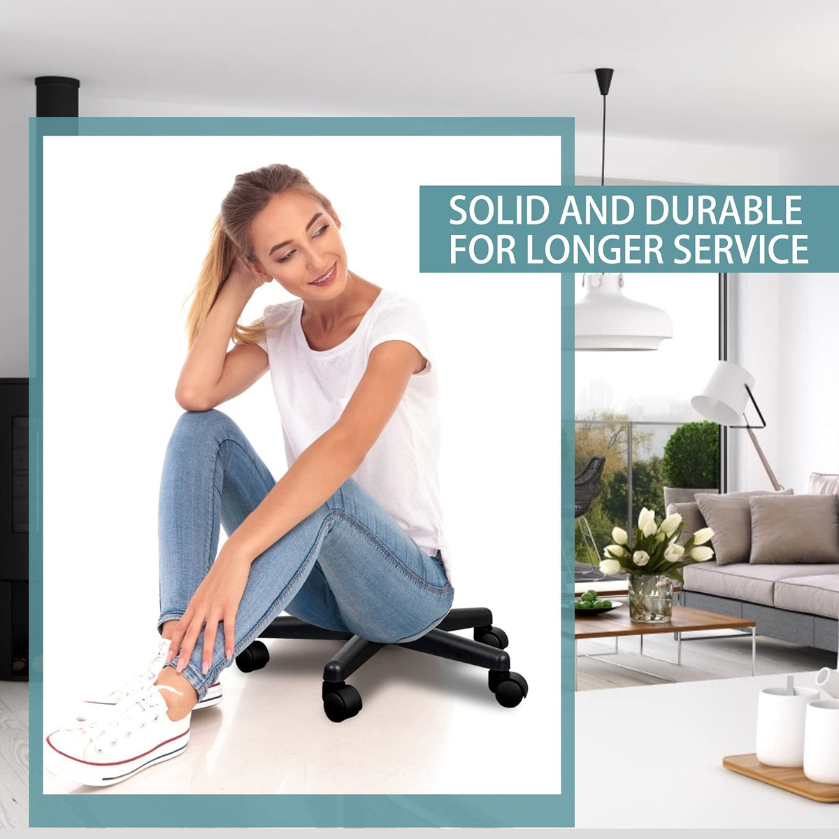 Salon Señor height-adjustable tray extended to 38 inches for elevated styling