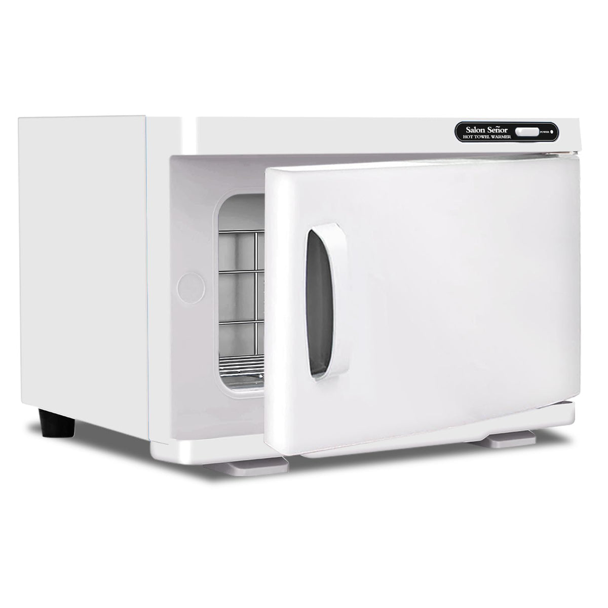 Salon Señor small towel warmer front view showing compact professional design