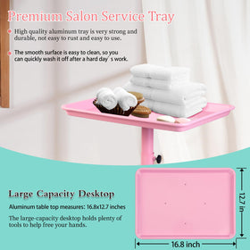 Salon Señor pink tray is easy to assemble with a smooth surface for cleaning.