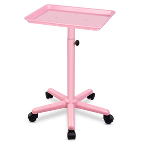 Salon Señor pink tray with wheels enables smooth, silent movement for professional beauty services.