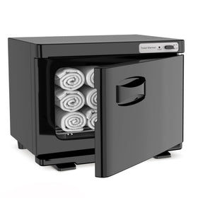 SalonDepot hot towel warmer showing 8L capacity and towel readiness for spa sessions