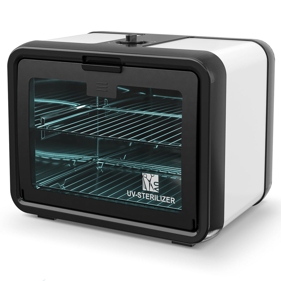 SalonDepot UV Sanitizer Cabinet 8L front view, compact design for salons.