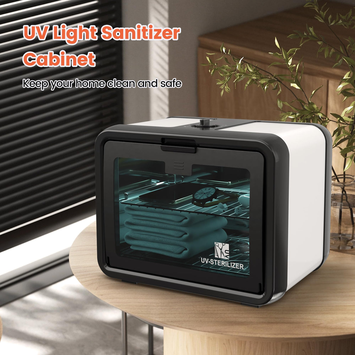 SalonDepot UV cabinet for home use to sanitize devices safely.
