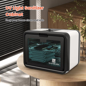 SalonDepot UV cabinet for home use to sanitize devices safely.