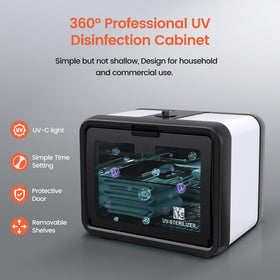 SalonDepot UV Sanitizer Cabinet 8L with removable trays for multiple items.