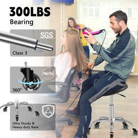 SALONFACTORY saddle stool supports up to 300 lbs safely