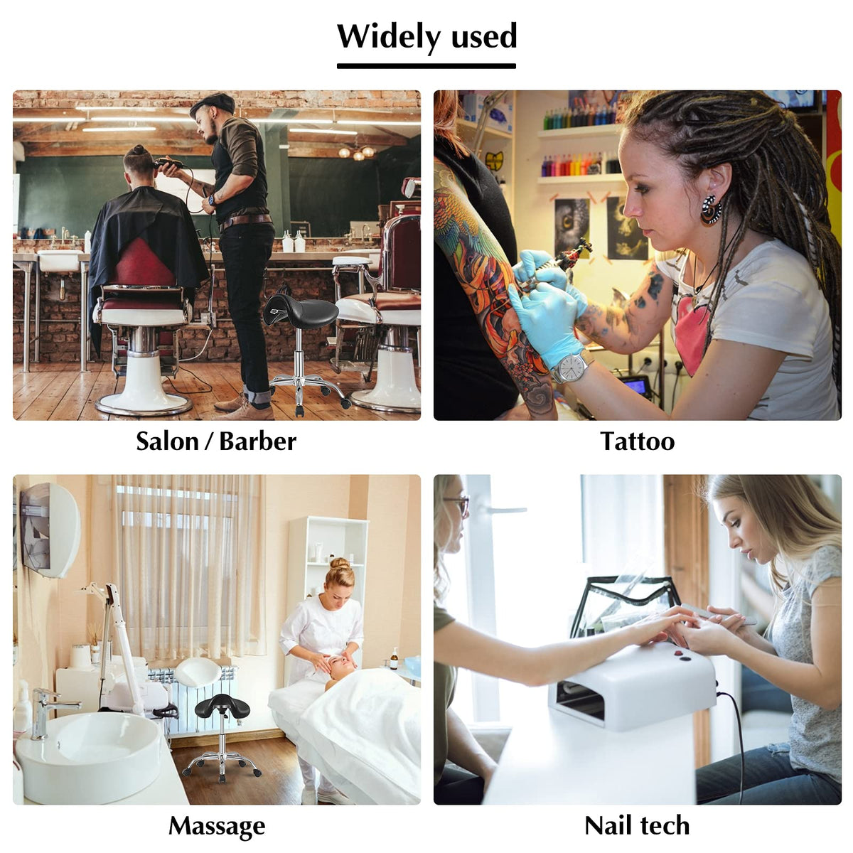SALONFACTORY saddle stool easy to assemble and maintain