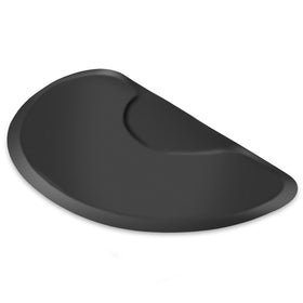 Saloniture 3x5 anti fatigue mat side view highlighting durability and coverage under a chair