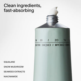 Salt & Stone hand cream pump close-up illustrating fast-absorbing texture.