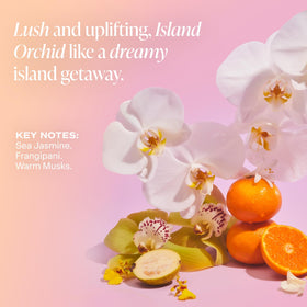Saltair cruelty-free vegan label on Island Orchid lotion bottle