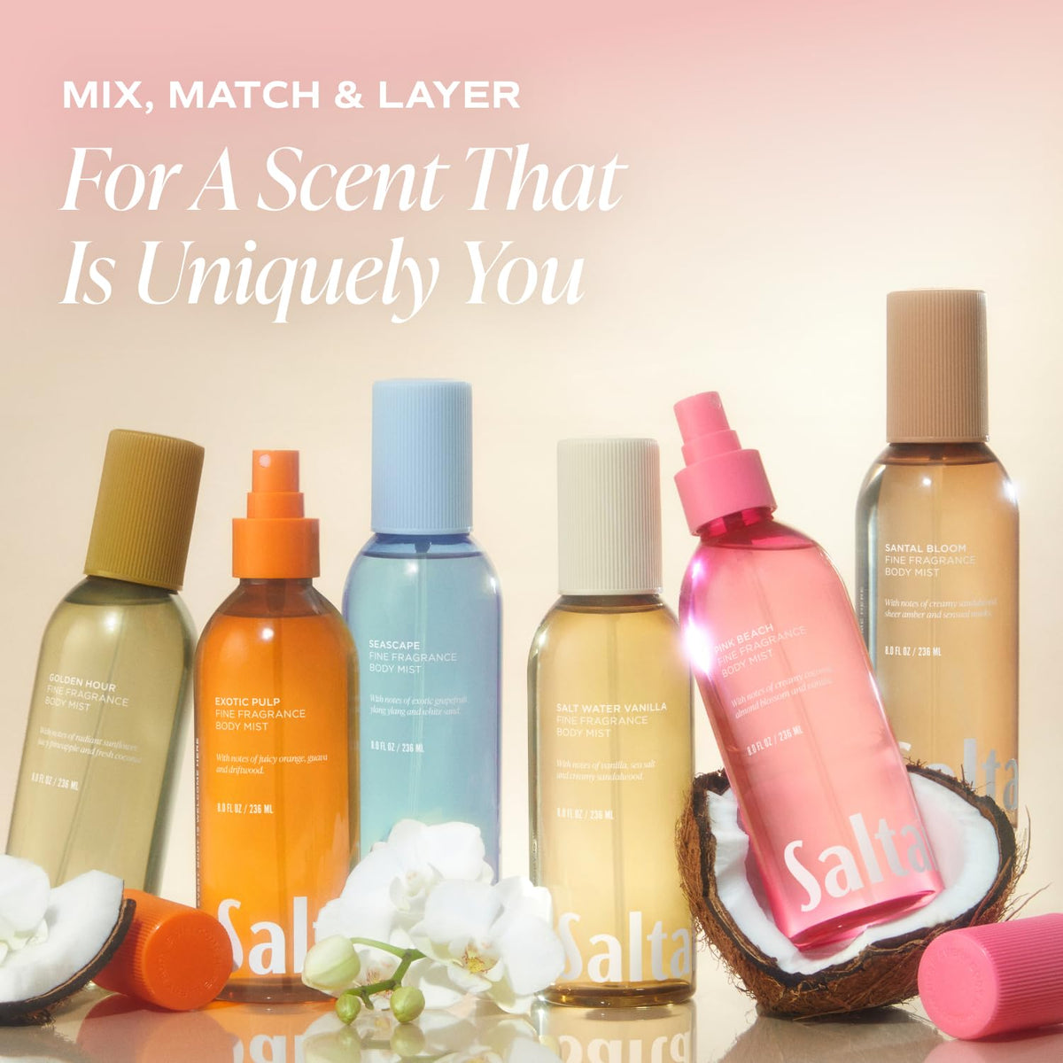 Saltair Driftwood Body Mist spray demonstrates easy application and light scent.