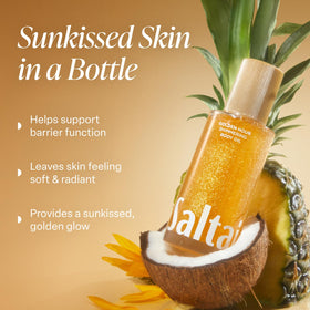 Saltair Shimmering pump on hand demonstrates lightweight hydration.