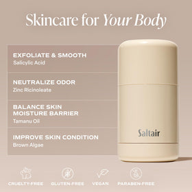 Zinc and BHA in Saltair help odor control.
