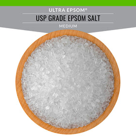 Close-up of SaltWorks Ultra Epsom Salt texture for body scrubs.