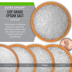 SaltWorks Ultra Epsom Salt used in gardening for lawns and roses.