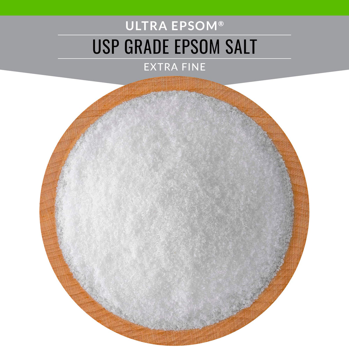 SaltWorks Ultra Epsom bath salt pouring for quick dissolving soaks.