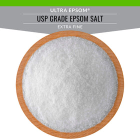 SaltWorks Ultra Epsom bath salt pouring for quick dissolving soaks.
