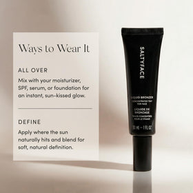 SALTYFACE Liquid Bronzer delivers soft glow on skin.
