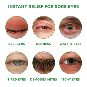 SaluVera Eyelid Wipes aloe vera splash highlights soothing hydration.
