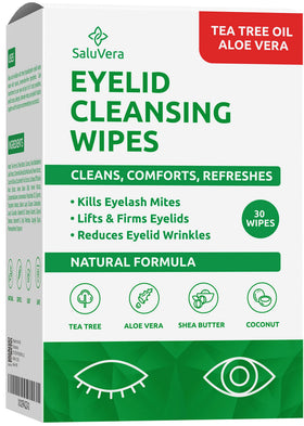 SaluVera Eyelid Wipes leave silky, moisturized skin around the eyes.