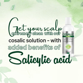 Creamy lather forms on scalp with SALVE Cosalic shampoo