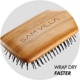 Sam Villa Signature Bamboo Brush supports blow-drying and styling with maximum shine.