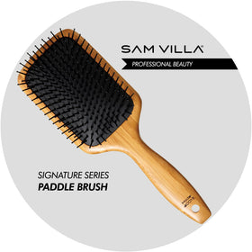 Sam Villa Bamboo Brush with tourmaline bristles for detangling and conditioning.
