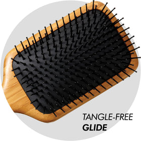 Sam Villa Signature Bamboo Brush wide paddle ideal for long, thick hair detangling.